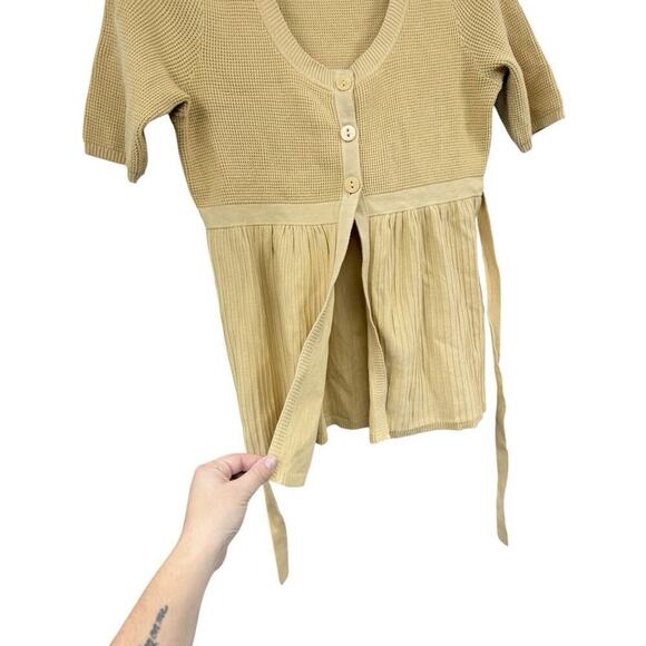 Route 66 Y2K Style Babydoll Style Sweater Top Yellow Womens Large - Picture 3 of 7